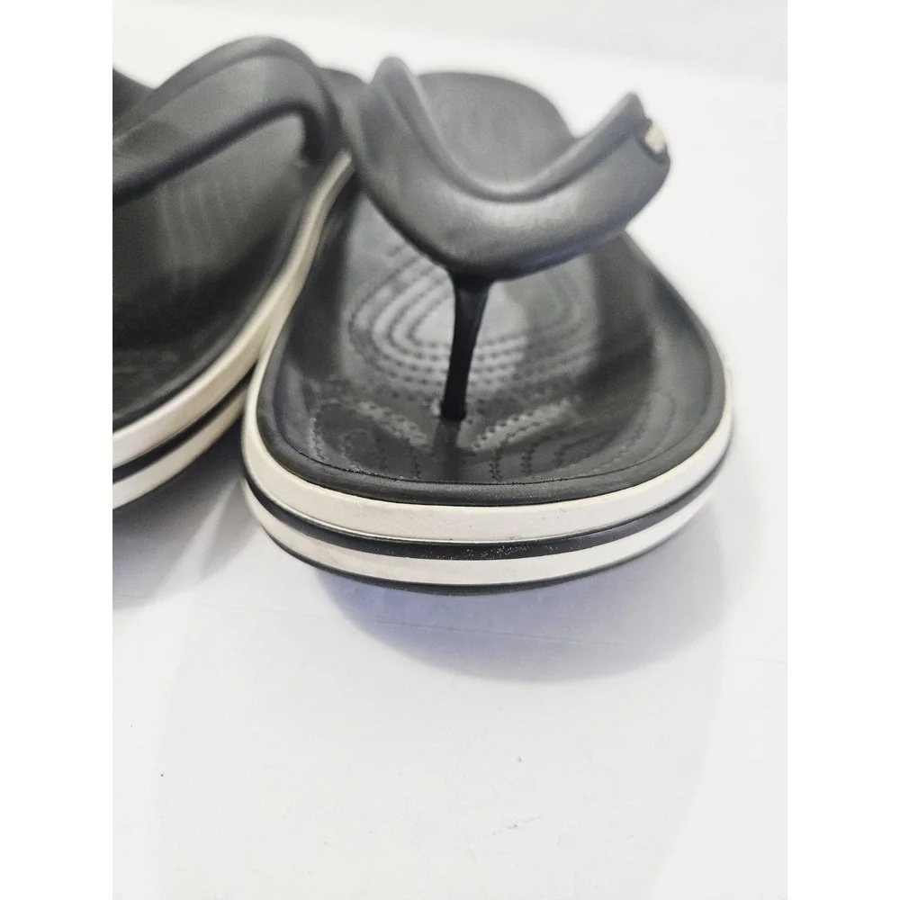 Crocs Unisex‎ Bayaband Flip Sandals Black/White US Men's 12 Women's 10
